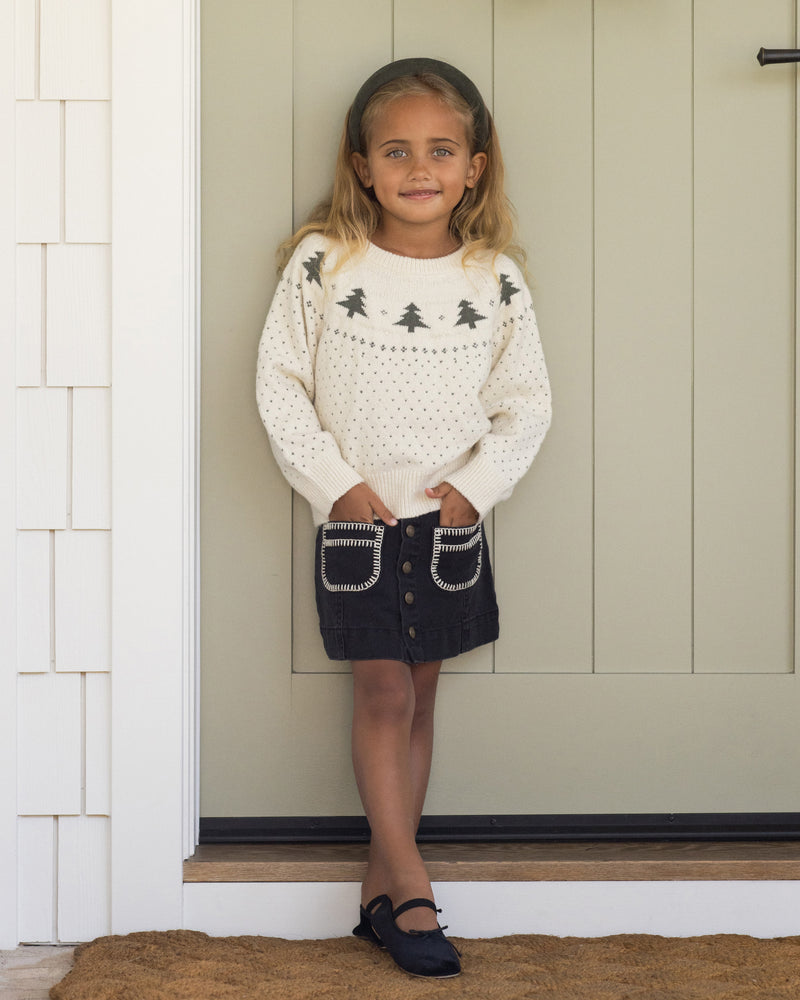 Rylee + Cru Fair Isle Sweater in Trees