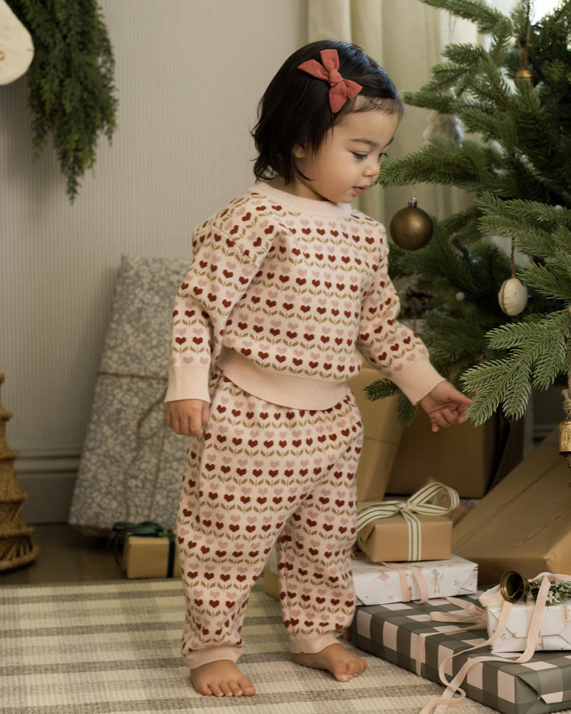 Rylee + Cru Shiloh Sweater in Ruby Hearts