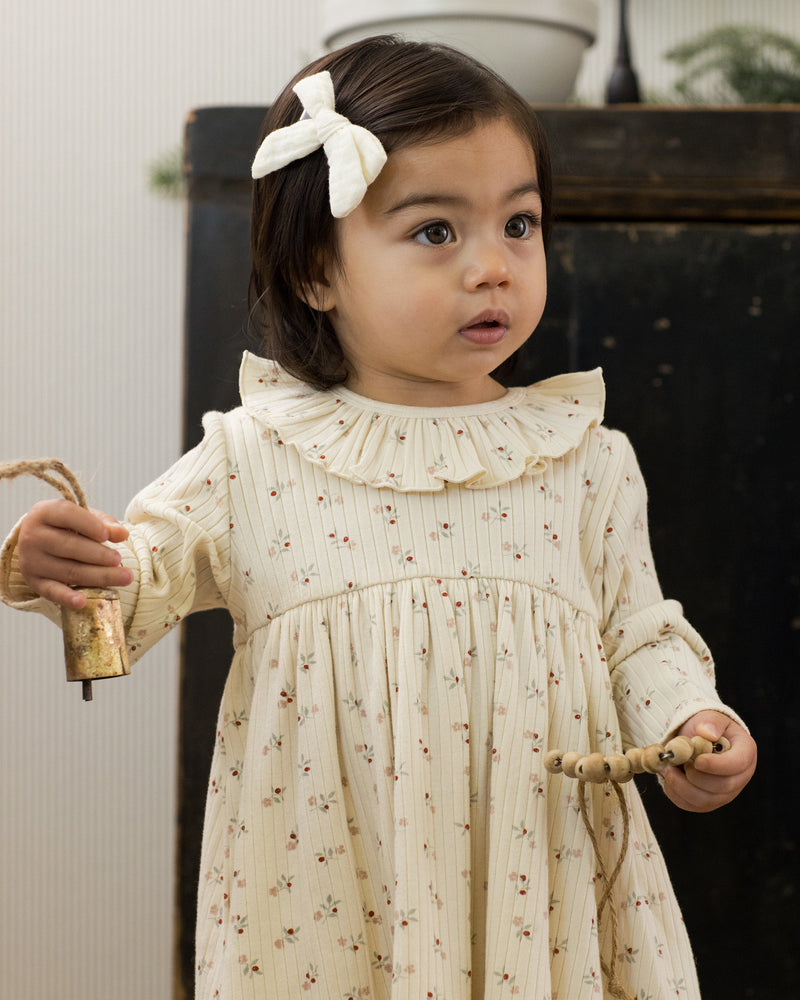 Rylee + Cru Ruffle Collar Dress in Natural Ditsy