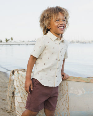 Rylee + Cru Short Sleeve Shirt in Anchors