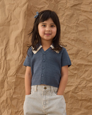 Rylee + Cru Sloane Knit Top in Marine