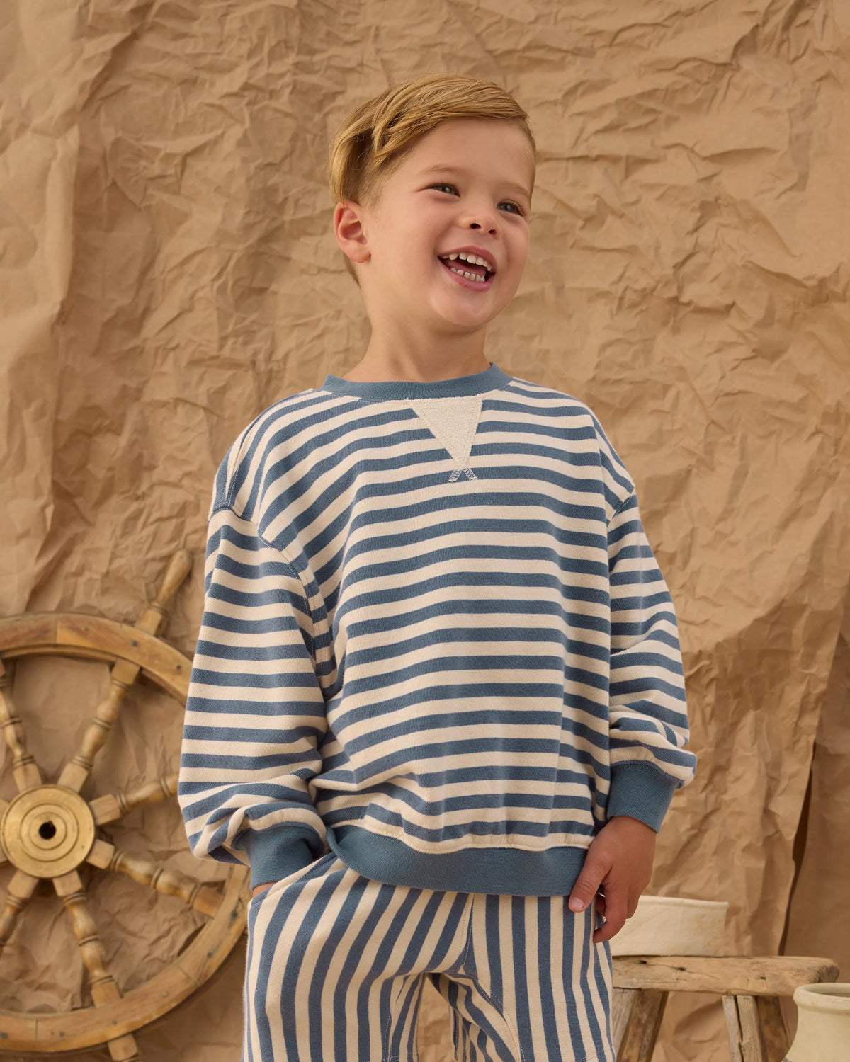 Rylee + Cru Relaxed Short in Marine Stripe