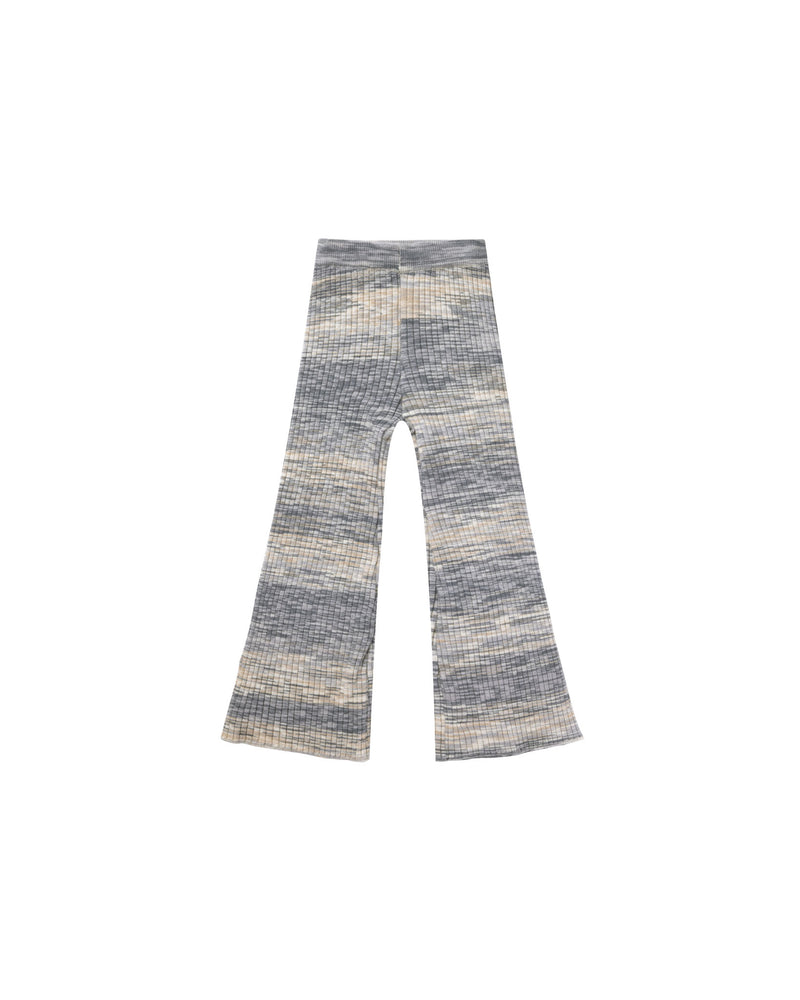 Rylee + Cru Square Flare Rib Pant in Heathered Blue