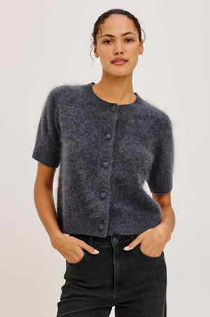 Rails Roman Sweater Shirt in Charcoal