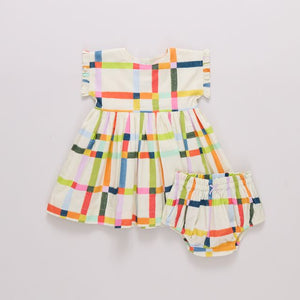 Pink Chicken Baby Adaline Dress Set in Multi Tattersall