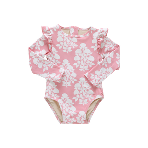 Pink Chicken Baby Girl Rachel Swim Suit in Pink Bouquet Floral