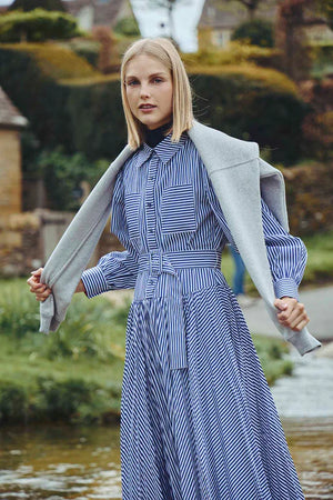 Hunter Bell Randolph Dress in Navy Stripe