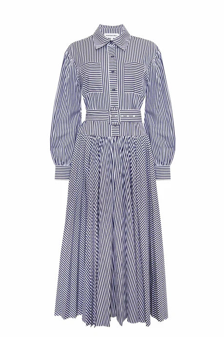 Hunter Bell Randolph Dress in Navy Stripe