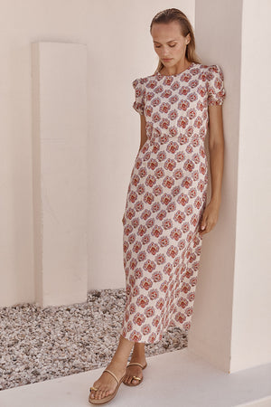Misa Blanche Dress in Paisley Block
