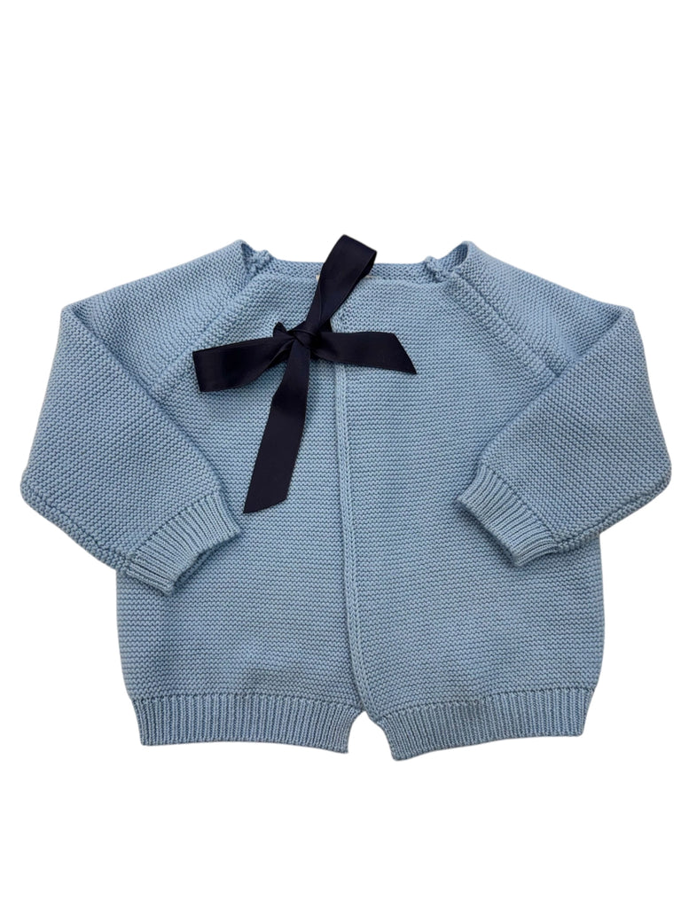 A Soft Idea Bow Sweater in Blue