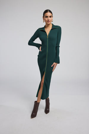 Generation Love Saylor Dress in Hunter Green