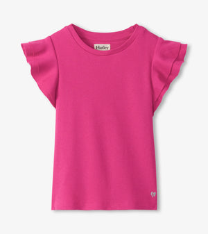 Hatley Ruffle Sleeve Tank in Raspberry Rose