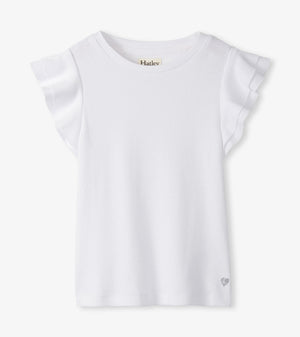 Hatley Ruffle Sleeve Tank in White