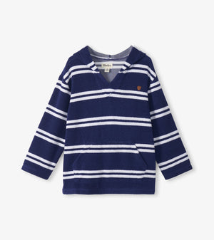 Hatley Hooded Long Sleeve Cover-Up in Navy Stripes