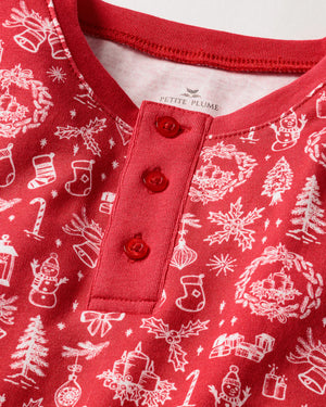 Petite Plume Pima Cotton Snugfit Pajamas in Whimsical Winter