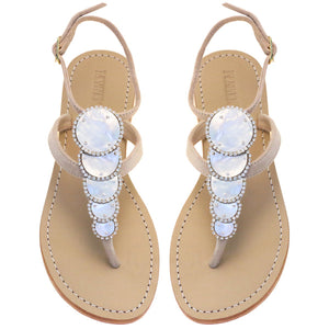 Mystique Sardinia Sandals in Beige/Mother of Pearl
