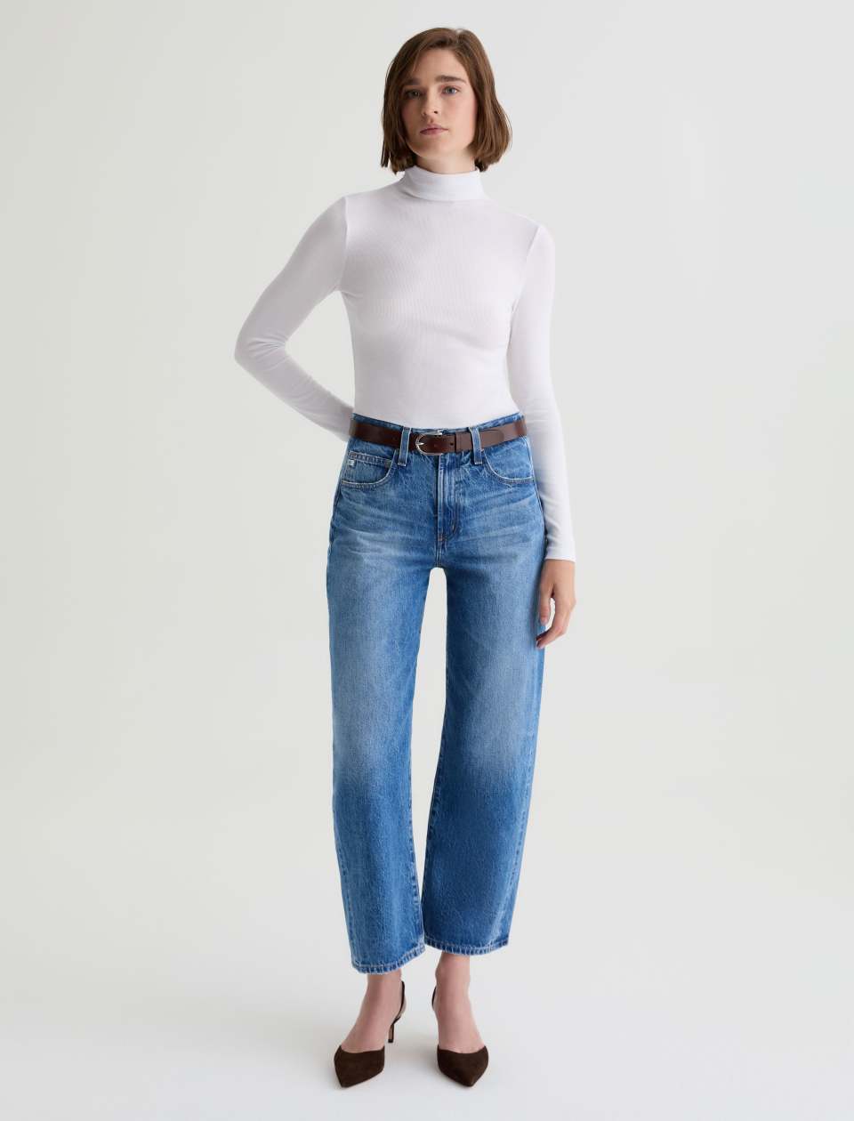 AG Hattie High Rise Barrel Jean in Candid