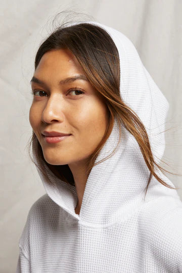 perfectwhitetee Azalia Waffle Hoodie in White