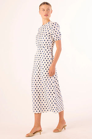 Misa Blanche Dress in Polka Dot Poplin