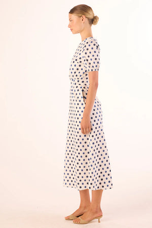 Misa Blanche Dress in Polka Dot Poplin