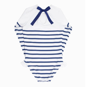 Minnow One-Piece Rash Guard in Breton Stripe