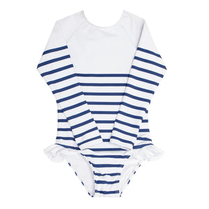 Minnow One-Piece Rash Guard in Breton Stripe