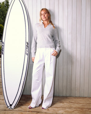 Colorush Salt Water Dream Polo Sweater in Stone