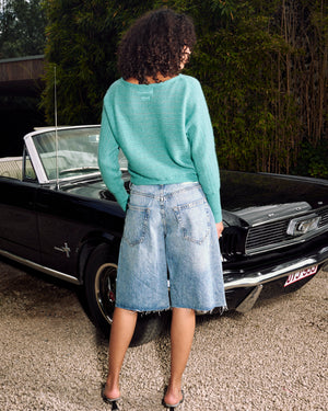 Colorush Amara Seastar Boatneck Crew in Venetian Green