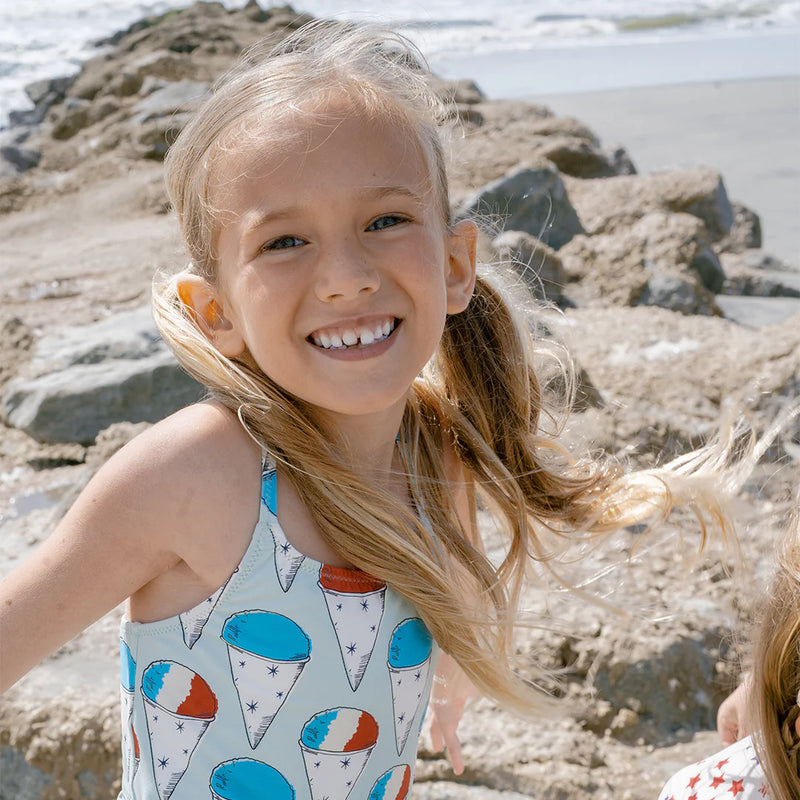 Pink Chicken Joy Tankini in Snow-Cones
