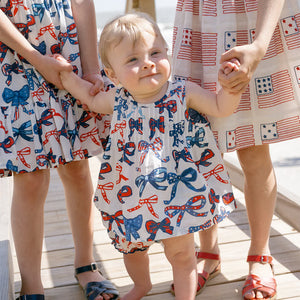 Pink Chicken Jaipur Set in Red, White & Bows