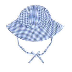 Minnow Sun Hat in Baby Blue Micro Gingham