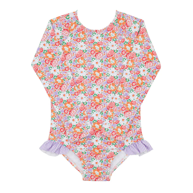 Minnow Rashguard Swimsuit in Island Blossom