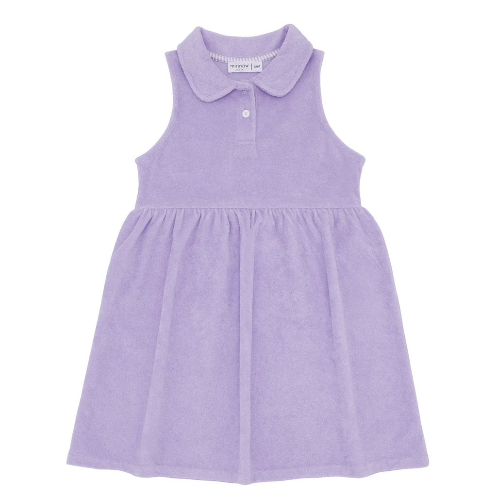 Minnow French Terry Tennis Dress in lavender Breeze