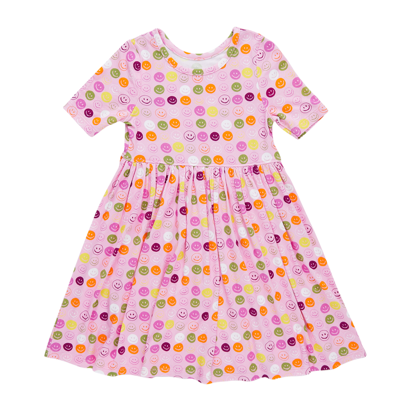 Pink Chicken Steph Dress in Smiley Faces