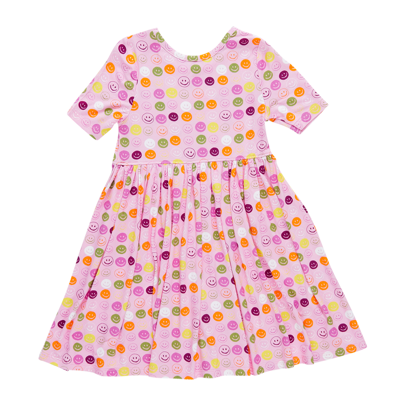 Pink Chicken Steph Dress in Smiley Faces