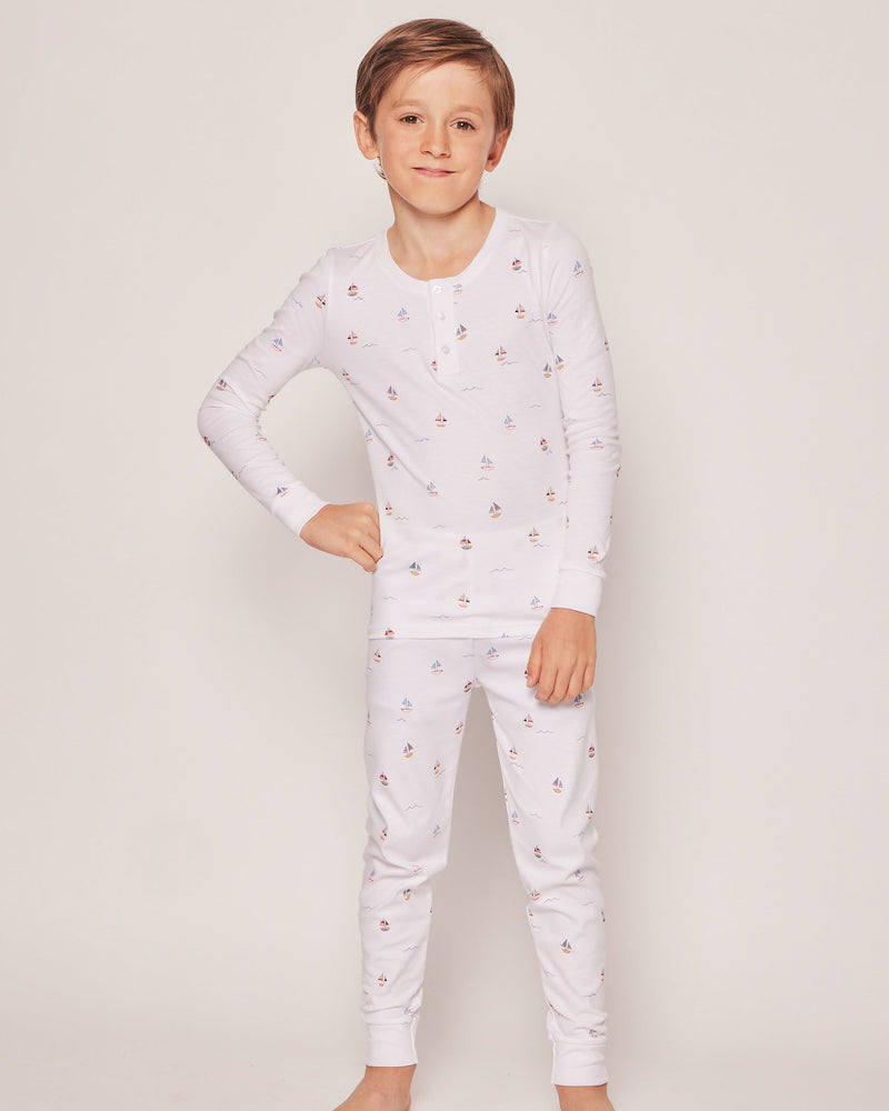 Petite Plume Pima Cotton Snugfit Pajamas in Bateau