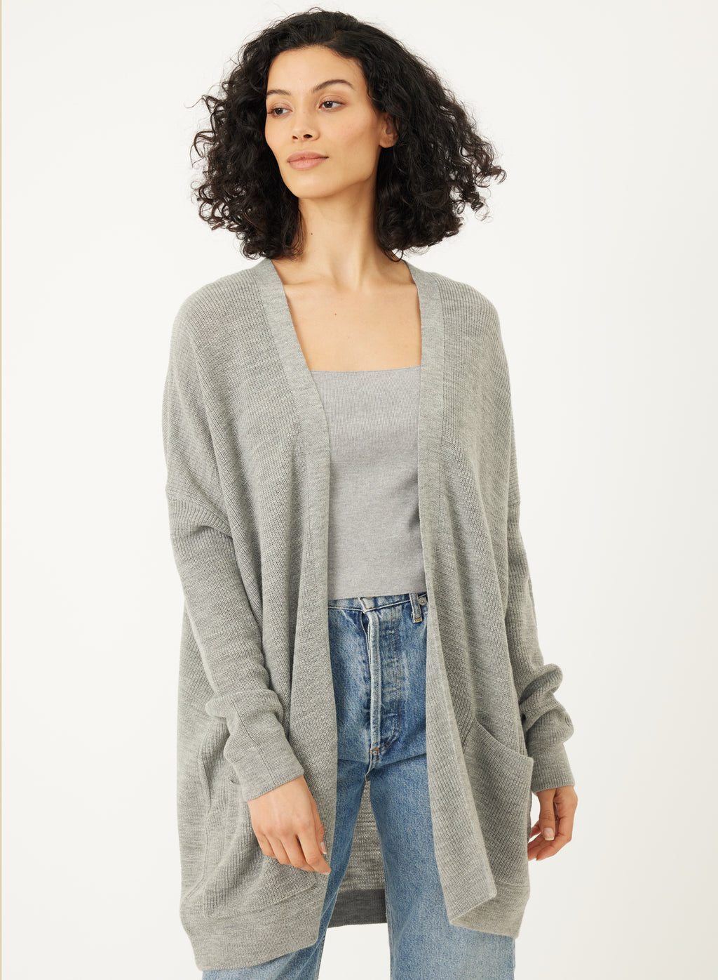 Stitches + Stripes Cooper Cardigan in Heather Grey
