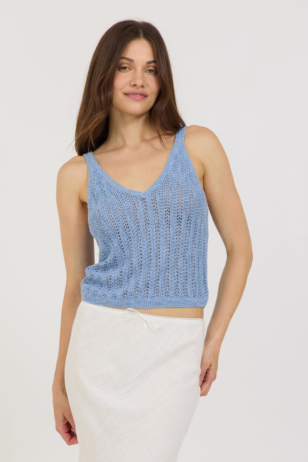 Stitches + Stripes Keller Tank in Fountain