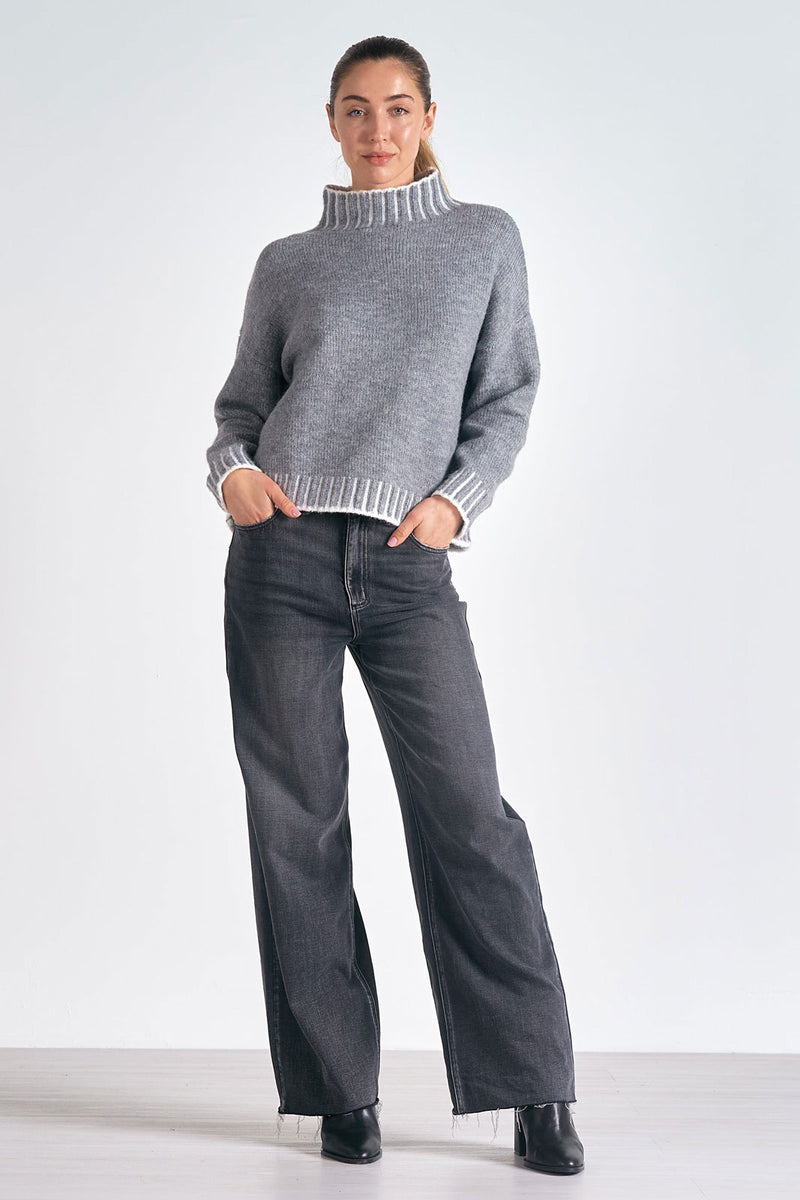 Elan Turtleneck Sweater in Charcoal