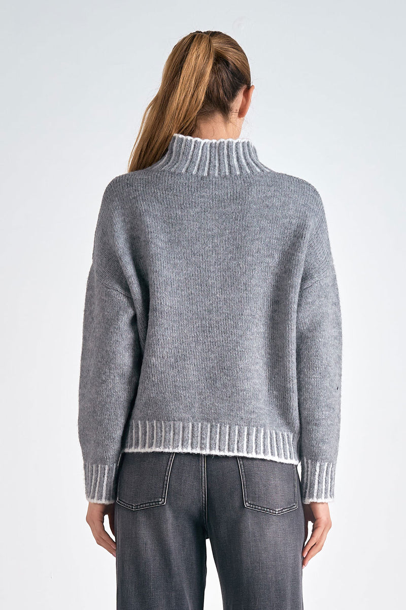 Elan Turtleneck Sweater in Charcoal