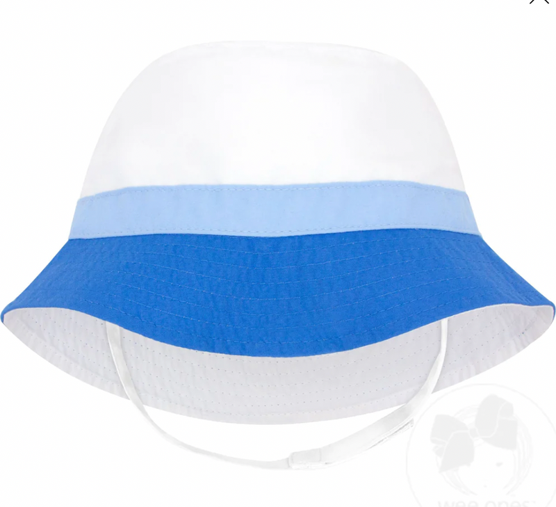 Wee Ones Reversible Sun Hat in Blue Stripe