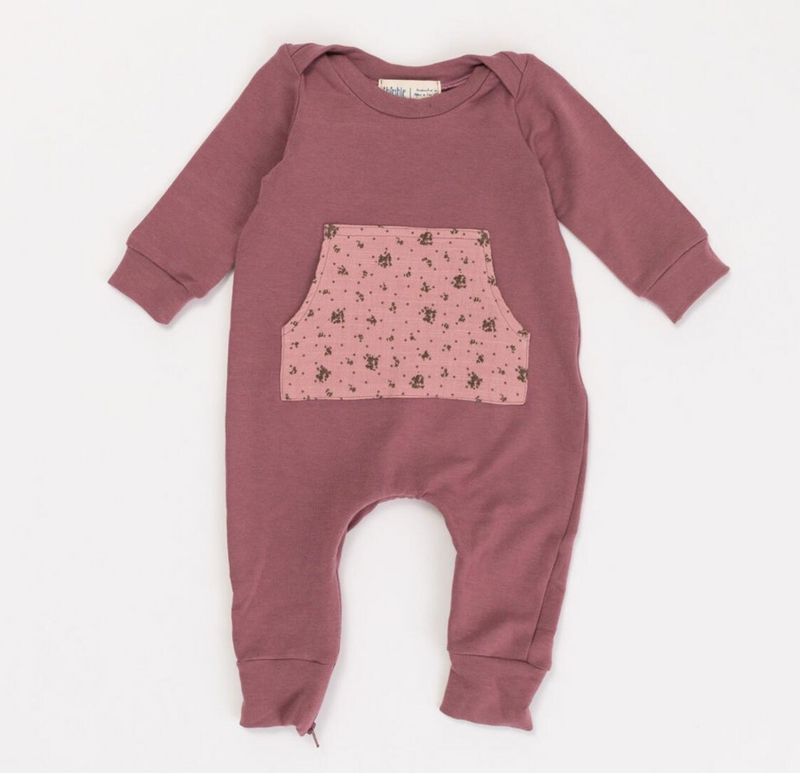 Thimble Bamboo Zipper Romper in Elderberry