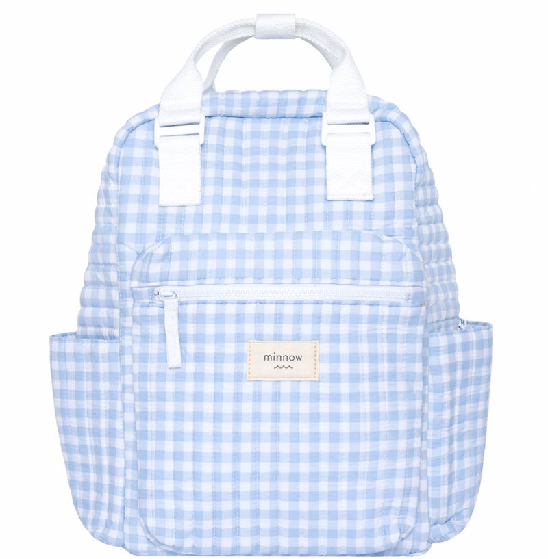 Minnow Oasis Blue Gingham Everyday Backpack