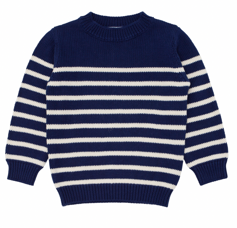 Minnow Stripe Sweater in Navy/Cream