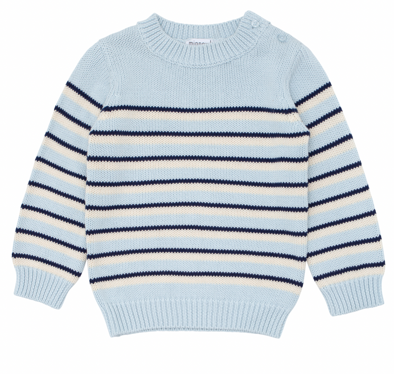 Minnow Stripe Sweater in Light Blue Tricolor