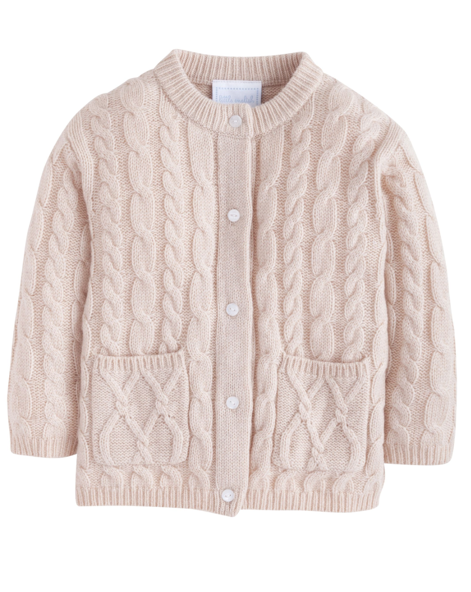Little English Cashmere Blend Cardigan in Oatmeal