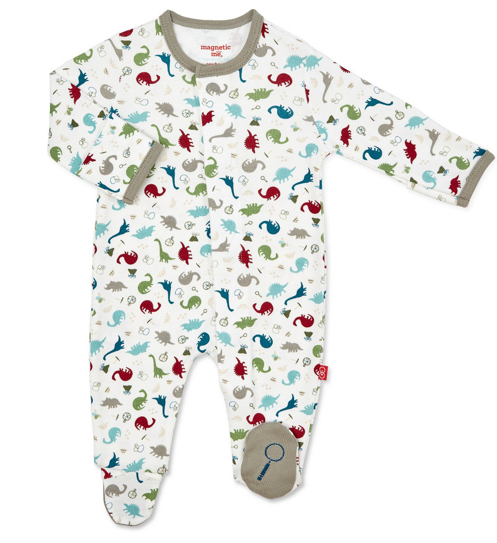Magnetic Me Organic Cotton Footie in Dino Expedition