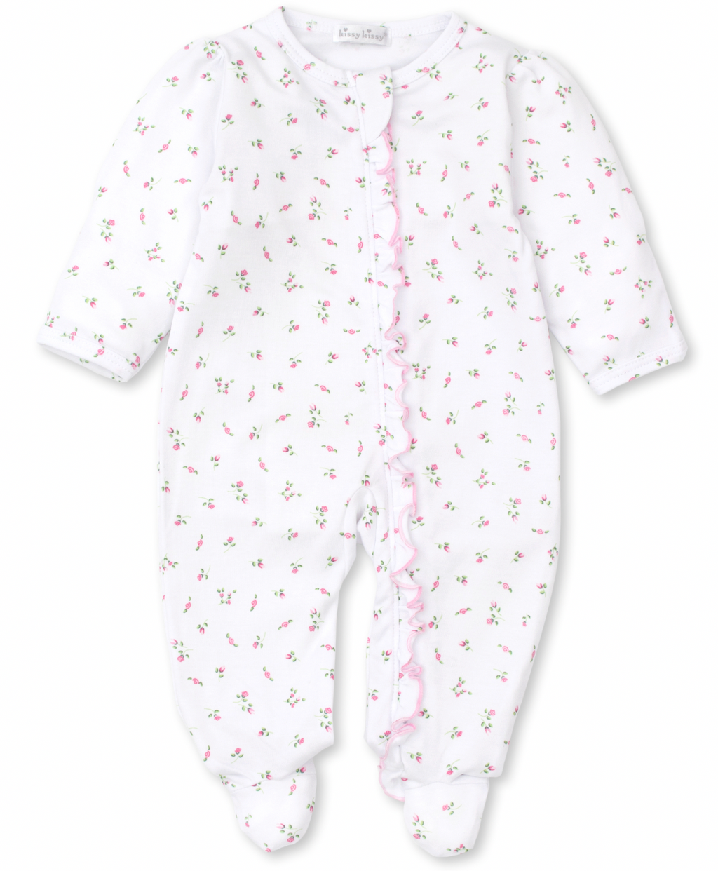 Kissy Kissy Ruffle Zipper Footie in Garden Roses