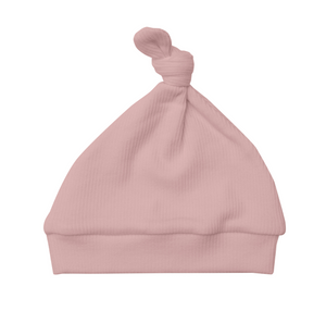 Angel Dear Ribbed Knotted Hat in Silver Pink