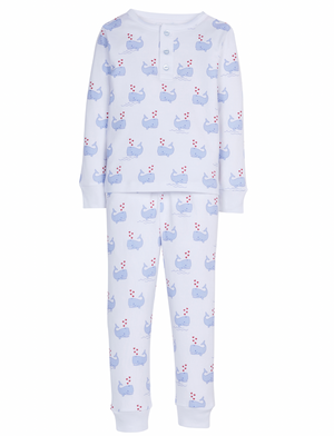 Little English Pajamas in Blue Whale